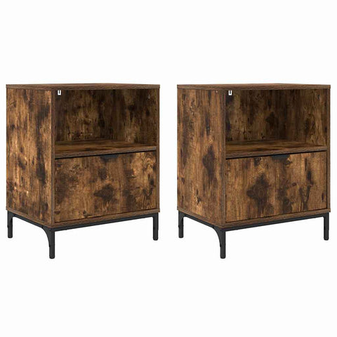 vidaXL Bedside Tables 2 pcs Smoked oak 49 x 36 x 61 cm Engineered wood