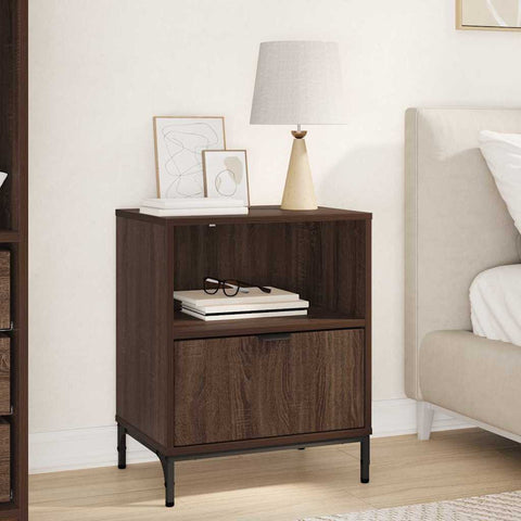 vidaXL Bedside Table Brown oak 49 x 36 x 61 cm Engineered wood