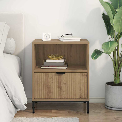 vidaXL Bedside Table Artisan oak 49 x 36 x 61 cm Engineered wood