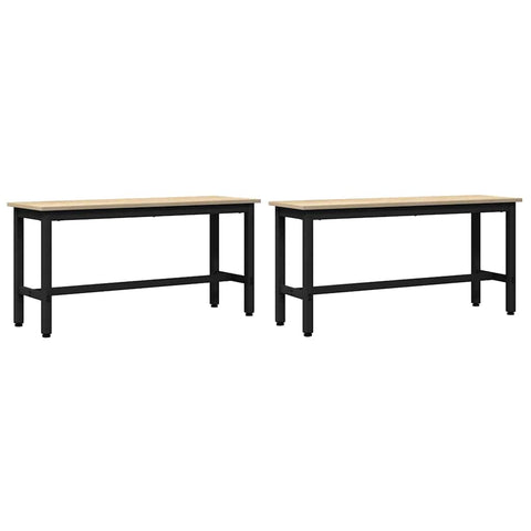 vidaXL Dining Bench 2 pcs Sonoma Oak 100 x 32.5 x 48.5 cm