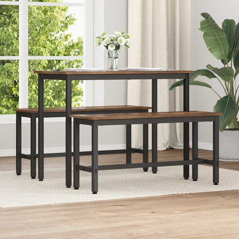 vidaXL Dining Bench 2 pcs Smoked Oak 100 x 32.5 x 48.5 cm