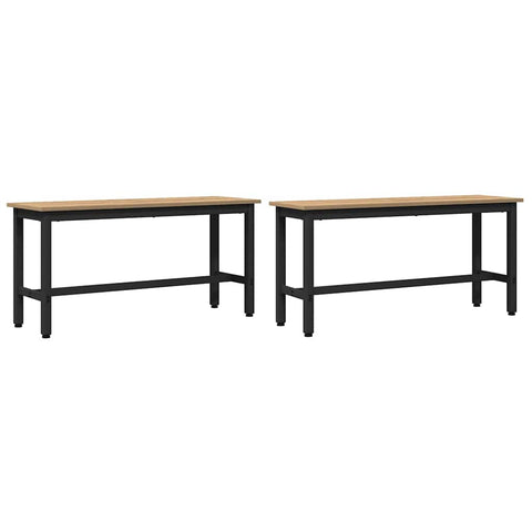 vidaXL Dining Bench 2 pcs Artisan Oak 100 x 32.5 x 48.5 cm