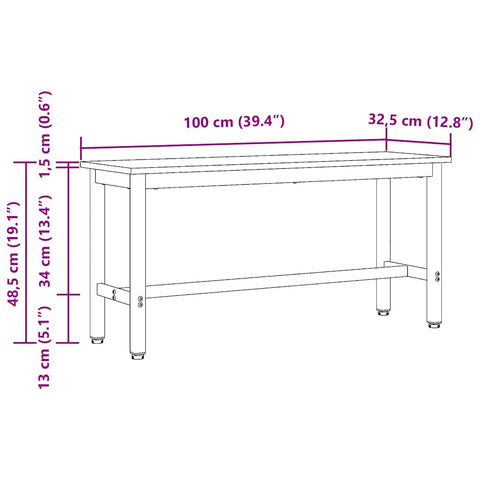 vidaXL Dining Bench 2 pcs Artisan Oak 100 x 32.5 x 48.5 cm