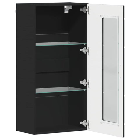 vidaXL Wall-mounted Cabinet Black 55 x 29 x 100 cm Engineered wood