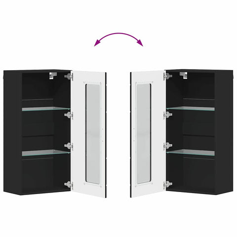 vidaXL Wall-mounted Cabinet Black 55 x 29 x 100 cm Engineered wood