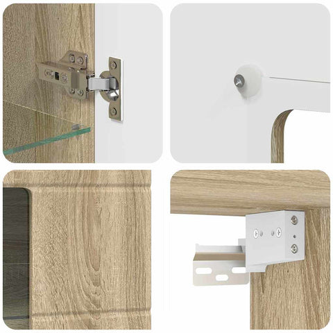 vidaXL Wall-mounted Cabinet with Shelf Sonoma oak 55 x 29 x 100 cm