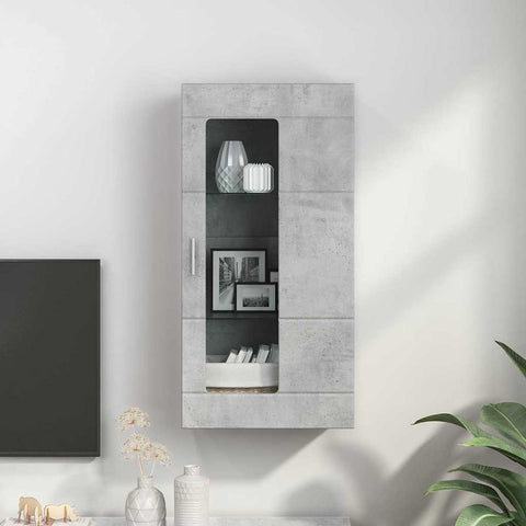 vidaXL Wall-mounted Cabinet with Shelf Concrete grey 55 x 29 x 100 cm