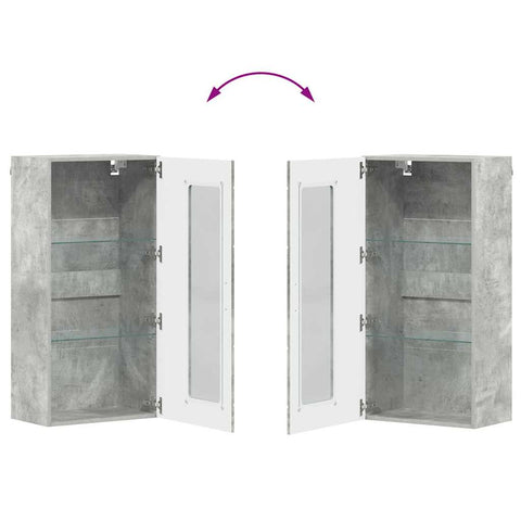 vidaXL Wall-mounted Cabinet with Shelf Concrete grey 55 x 29 x 100 cm