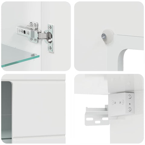 vidaXL Wall-mounted Cabinet High gloss white 55 x 29 x 100 cm
