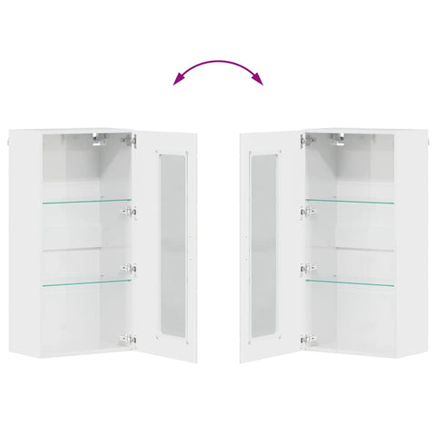 vidaXL Wall-mounted Cabinet High gloss white 55 x 29 x 100 cm