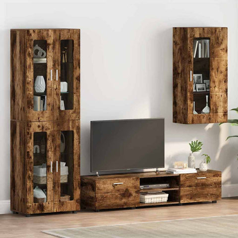 vidaXL Wall-mounted Cabinet with Shelf Smoked oak 55 x 29 x 100 cm