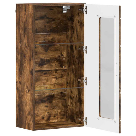 vidaXL Wall-mounted Cabinet with Shelf Smoked oak 55 x 29 x 100 cm
