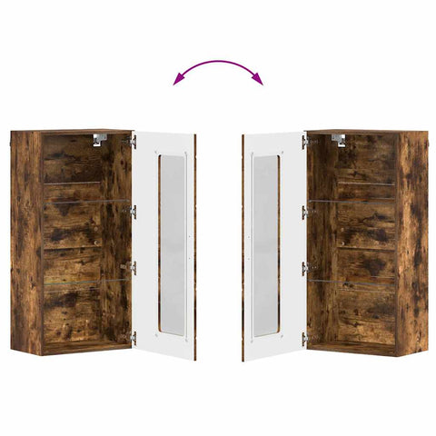 vidaXL Wall-mounted Cabinet with Shelf Smoked oak 55 x 29 x 100 cm