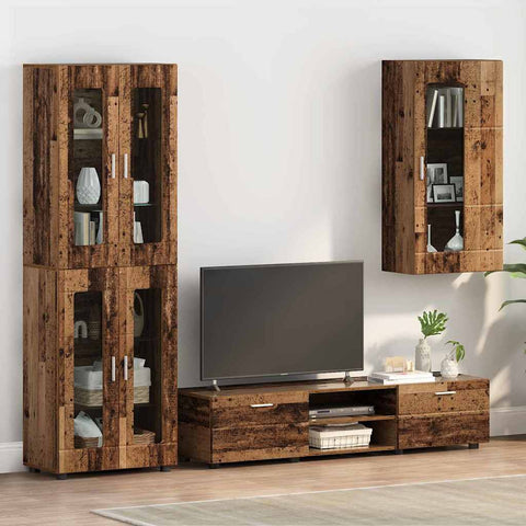 vidaXL Wall-mounted Cabinet Old wood 55 x 29 x 100 cm Engineered wood