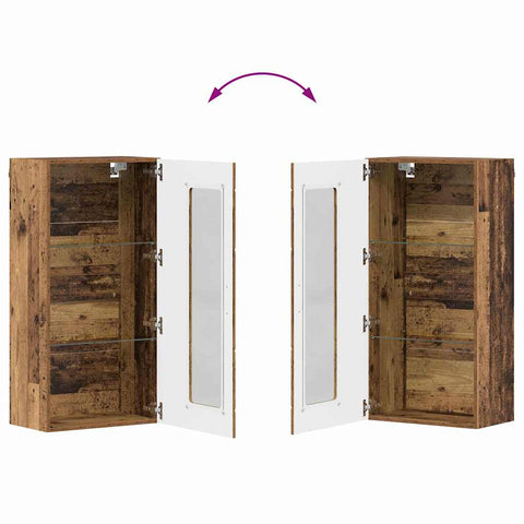 vidaXL Wall-mounted Cabinet Old wood 55 x 29 x 100 cm Engineered wood