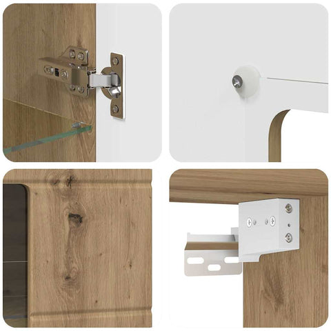 vidaXL Wall-mounted Cabinet with Shelf Artisan oak 55 x 29 x 100 cm