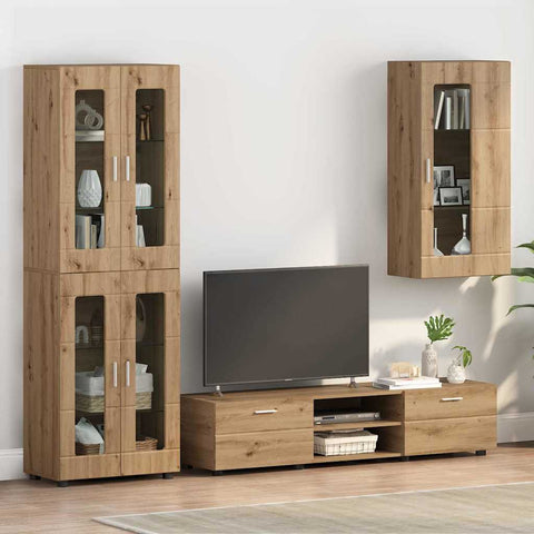 vidaXL Wall-mounted Cabinet with Shelf Artisan oak 55 x 29 x 100 cm
