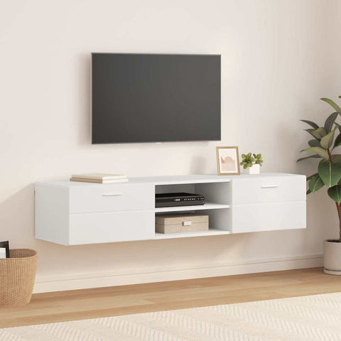 vidaXL TV Cabinet with Drawer White 150 x 39 x 30 cm Engineered wood