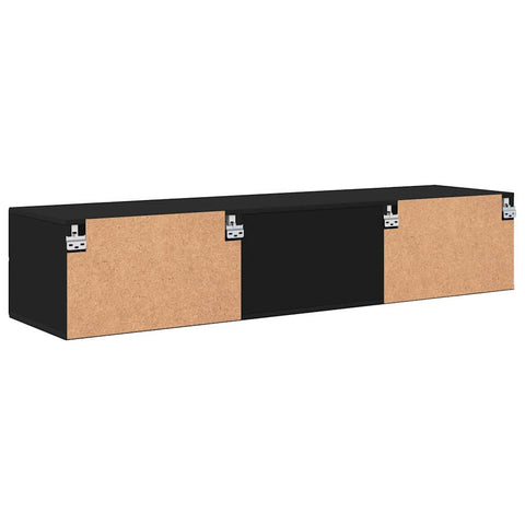 vidaXL TV Cabinet with Drawer Black 150 x 39 x 30 cm Engineered wood