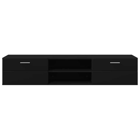 vidaXL TV Cabinet with Drawer Black 150 x 39 x 30 cm Engineered wood