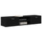 vidaXL TV Cabinet with Drawer Black 150 x 39 x 30 cm Engineered wood