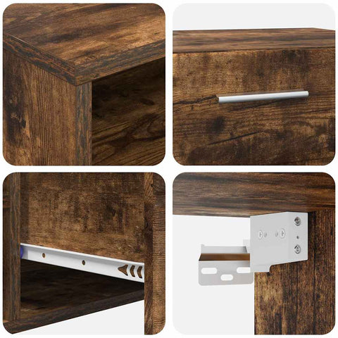vidaXL TV Cabinet Smoked oak 150 x 39 x 30 cm Engineered wood