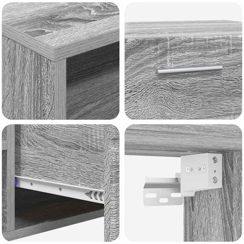 vidaXL TV Cabinet Grey sonoma 150 x 39 x 30 cm Engineered wood