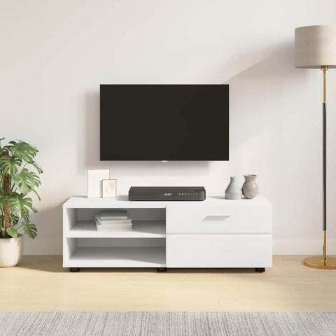 vidaXL TV Cabinet with Drawer White 100.5 x 39 x 30 cm Engineered wood