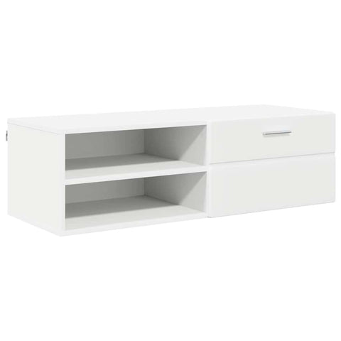 vidaXL TV Cabinet with Drawer White 100.5 x 39 x 30 cm Engineered wood