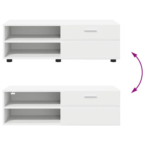 vidaXL TV Cabinet with Drawer White 100.5 x 39 x 30 cm Engineered wood