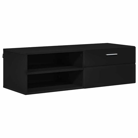 vidaXL TV Cabinet with Drawer Black 100.5 x 39 x 30 cm Engineered wood