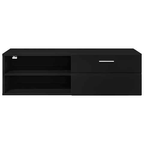 vidaXL TV Cabinet with Drawer Black 100.5 x 39 x 30 cm Engineered wood