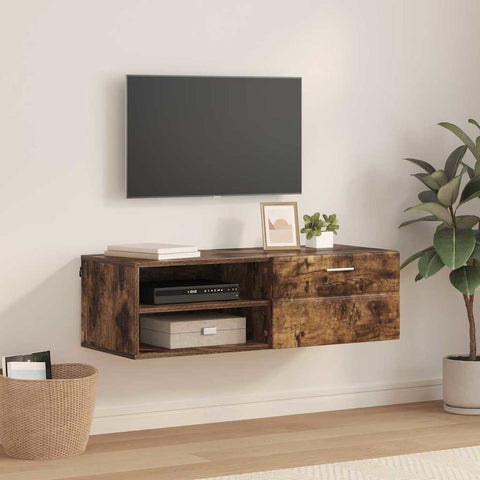 vidaXL TV Cabinet Smoked oak 100.5 x 39 x 30 cm Engineered wood