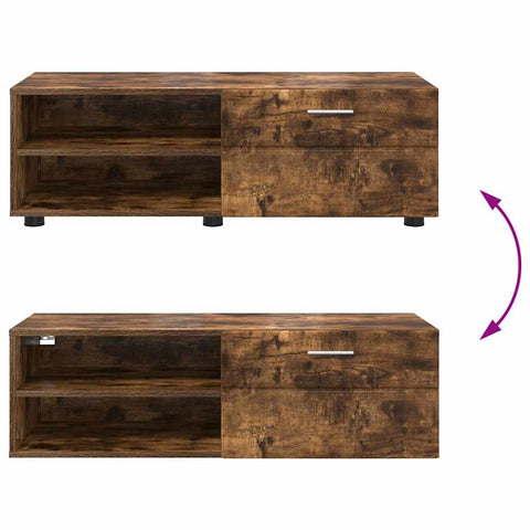 vidaXL TV Cabinet Smoked oak 100.5 x 39 x 30 cm Engineered wood