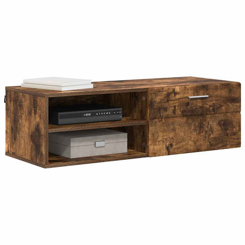 vidaXL TV Cabinet Smoked oak 100.5 x 39 x 30 cm Engineered wood