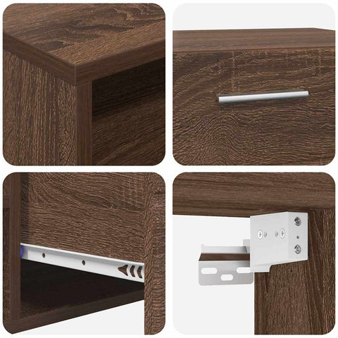 vidaXL TV Cabinet Brown oak 100.5 x 39 x 30 cm Engineered wood