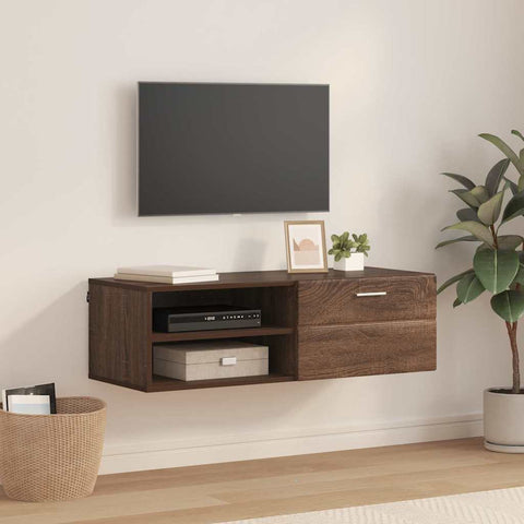 vidaXL TV Cabinet Brown oak 100.5 x 39 x 30 cm Engineered wood
