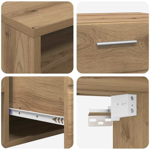 vidaXL TV Cabinet Artisan oak 100.5 x 39 x 30 cm Engineered wood