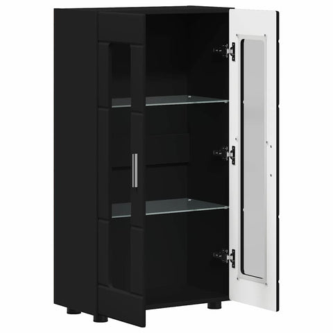 vidaXL Sideboard with Shelf Black 55.5 x 29 x 100 cm Engineered Wood