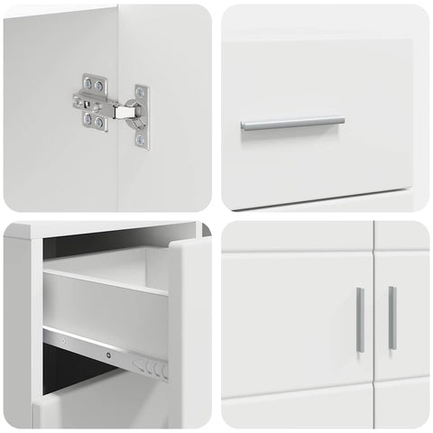 vidaXL Sideboard with Drawer White 88.5 x 30.5 x 73 cm Engineered wood