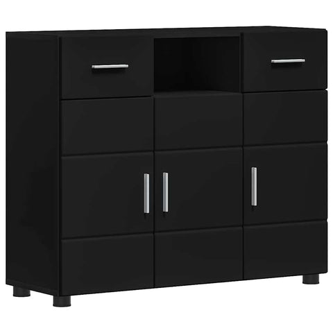 vidaXL Sideboard with Drawer Black 88.5 x 30.5 x 73 cm Engineered wood