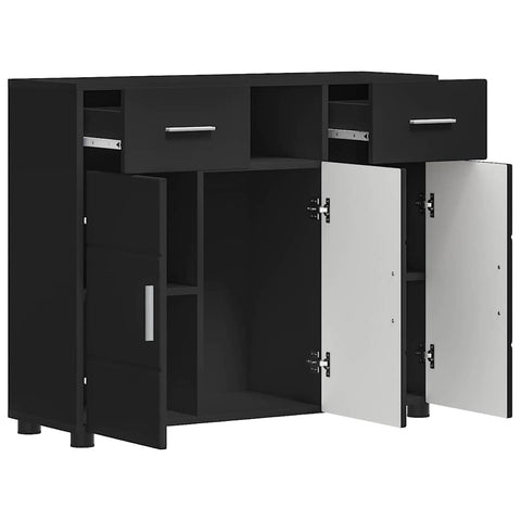 vidaXL Sideboard with Drawer Black 88.5 x 30.5 x 73 cm Engineered wood