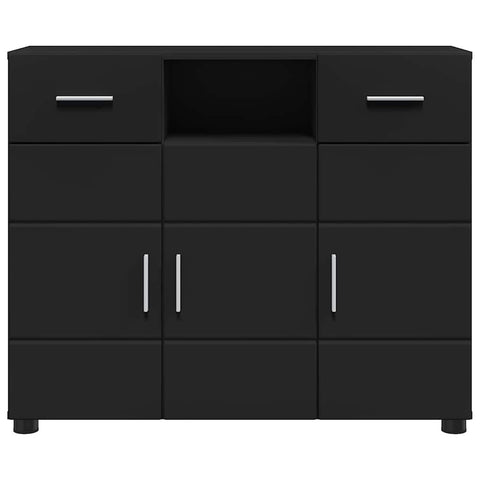 vidaXL Sideboard with Drawer Black 88.5 x 30.5 x 73 cm Engineered wood