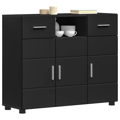 vidaXL Sideboard with Drawer Black 88.5 x 30.5 x 73 cm Engineered wood