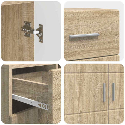 vidaXL Sideboard Sonoma oak 88.5 x 30.5 x 73 cm Engineered wood