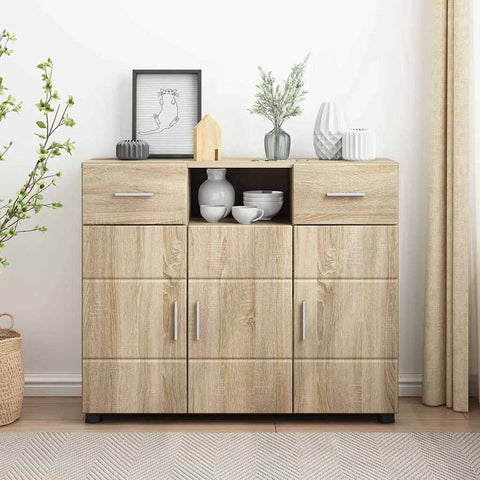 vidaXL Sideboard Sonoma oak 88.5 x 30.5 x 73 cm Engineered wood