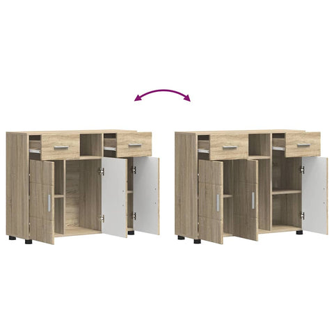 vidaXL Sideboard Sonoma oak 88.5 x 30.5 x 73 cm Engineered wood