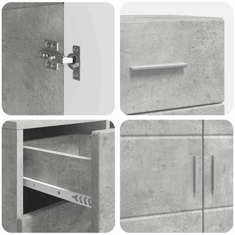 vidaXL Sideboard Concrete grey 88.5 x 30.5 x 73 cm Engineered wood