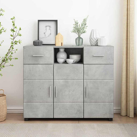 vidaXL Sideboard Concrete grey 88.5 x 30.5 x 73 cm Engineered wood