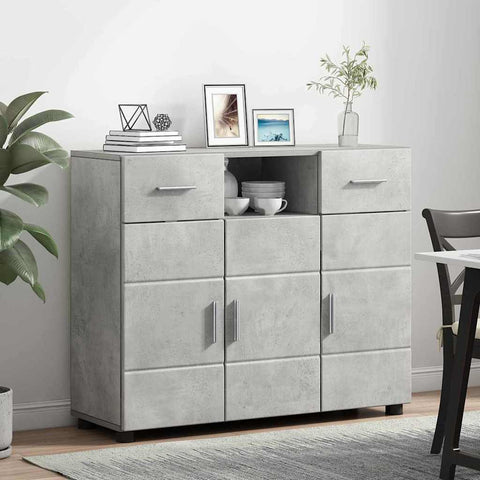 vidaXL Sideboard Concrete grey 88.5 x 30.5 x 73 cm Engineered wood